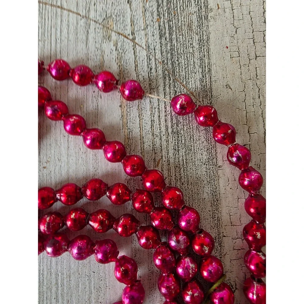 Vintage mercury glass Garland red Xmas tree